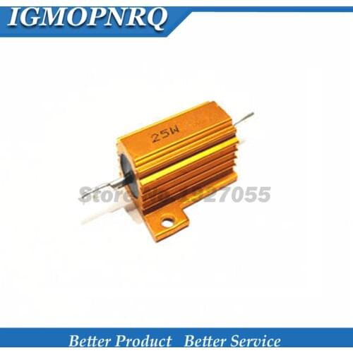 25W Aluminum Power Metal Shell Case Wirewound Resistor 0.01 ~ 30K 1 2 3 5 6 8 10 20 100 150 200 300 500 1K 10K ohm RX24