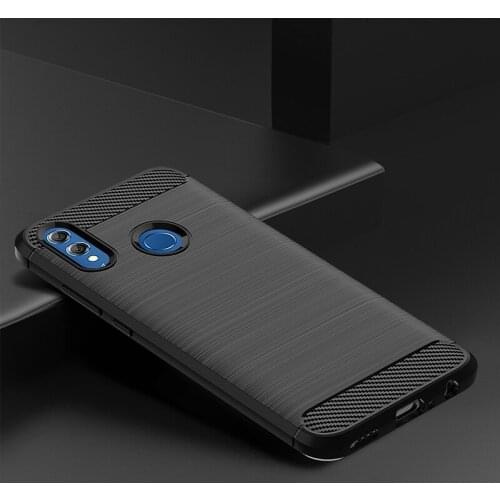 For Huawei P Smart 2019 Case Soft Silicone Brushed Carbon Fiber For Huawei P Smart Rugged Armor Phone Cases Cover