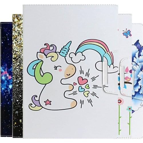 For Samsung Galaxy Tab A 10 .1 2019 Case SM T515 T510 Tablet Painted Stand Wallet Shell For Samsung Tab A 10.1 2019 Case + film