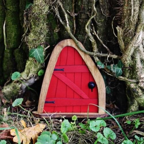 1PCS Gnome Door Fun Miniature Wood Cute Gnome Home Door for Trees Decor Garde Ornament Decoration Accessories