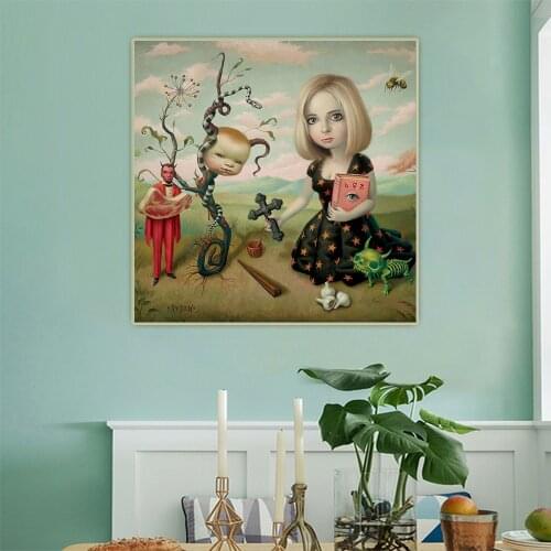 Holover Modern Pop Art Mark Ryden "Slayer"Canvas Oil Painting Childish & Weird Poster Picture Aesthetic Home Interior Decor