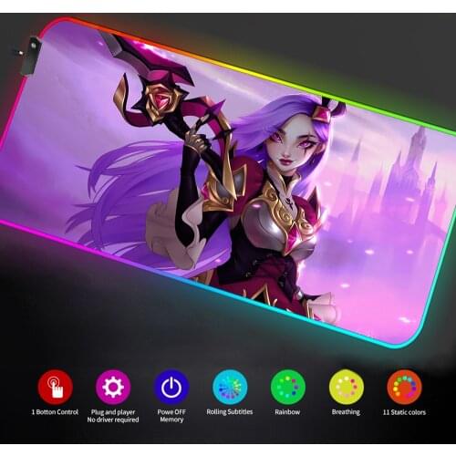 Pink Led Light Mouse Pad with Backlight Setup Gamer Rgb Gaming Desktop Mouse Mats Big Mousepad Backlit Mat Carpet DropShipping