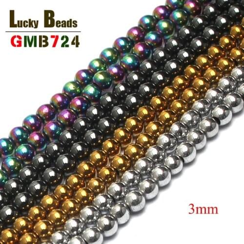 3mm Natural Hematite Stone Beads For Jewelry Making 4 colors 130pcs/lot Round Spacer Beads Diy Jewelry
