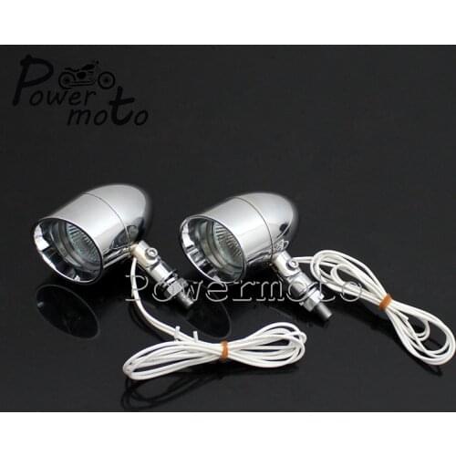 Motorcycle Chrome Fog Light Spotlight Mini Front Headlamp Peanut Style Bulbs For Harley Honda Suzuki Universal