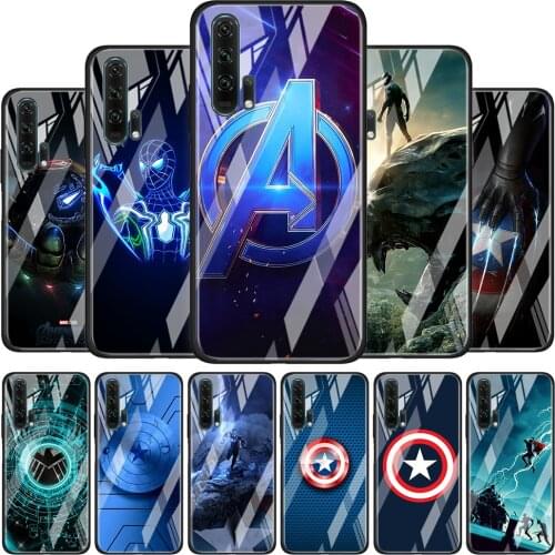Avengers Captain America Soft Tempered Glass Cover For Honor 30 20 10 9X 8X Lite Pro Plus Phone Case Coque Shell