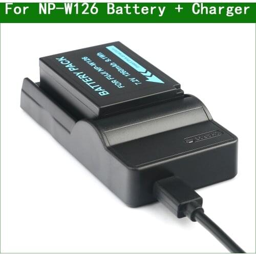 NP-W126 W126S Digital Camera Battery + Charger for Fujifilm X-PRo1 X-PRo2 X-A1 X-A2 X-A3 X-A5 X-A7 X-A10 X-A20 X-E1 X-E2 X-S10