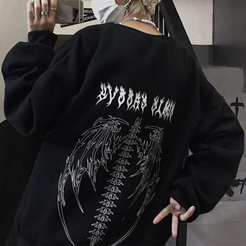 2022 Autumn Black Streetwear Tops Girls Goth Oversized Vest Coat O Neck Pullover Women High Street Hip Hop Cool Couple Waistcoat
