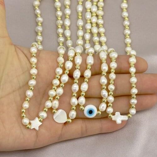 3 Pcs Eyes charms Necklace Freshwater Pearls Strand Necklace Strand Necklace Eyes Charms Jewelry Necklace Gift 90023