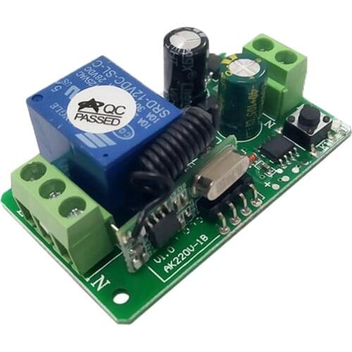 AC 85V -220V Wireless Single Lamp Switch Receiver and Remote Control Material: plastic + Electronic Components