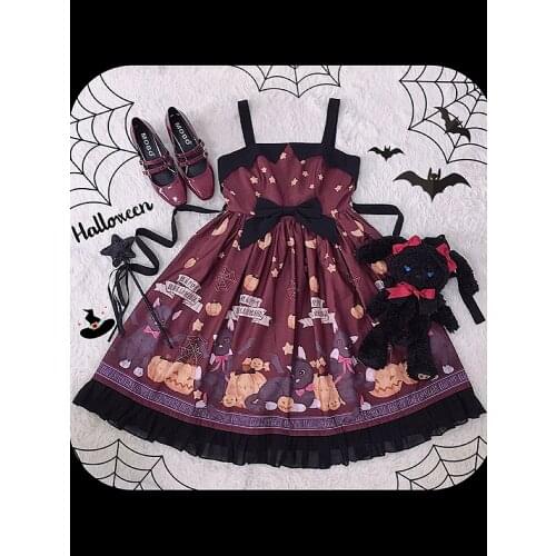 Halloween Printed Lolita JSK Dress With Bow