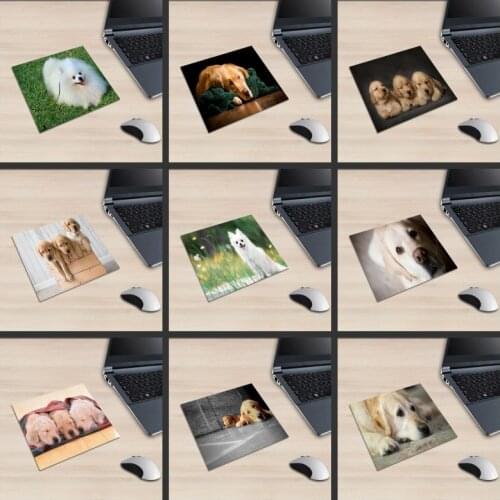 XGZ Laptop Cute Pet Square Mouse Pad Animal White Bichon Golden Retriever Collection Pattern PC Mat Rubber Non-slip Universal