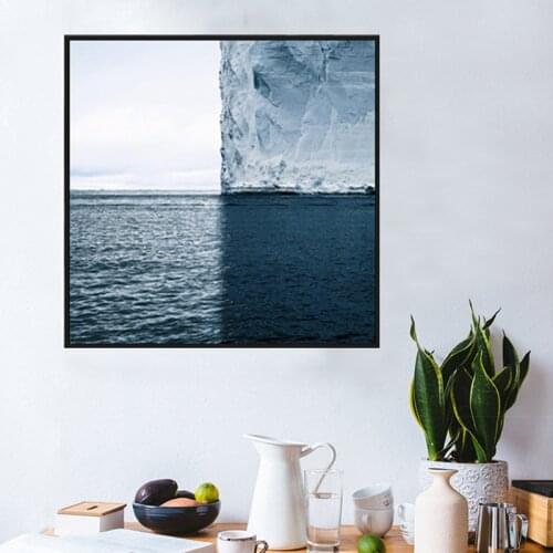 Nordic Minimalist Seascape Huge Iceberg Canvas Paintings Snow Mountain Wall Art Pictures Posters Prints Living Room Home Decor