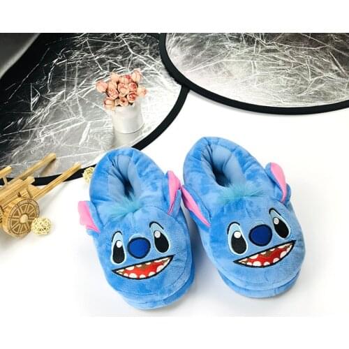 Interstellar Baby Stitch Plush women Slippers Peripheral Women Slipper Home Indoor Fall/Winter Warm Blue Couple Slippers