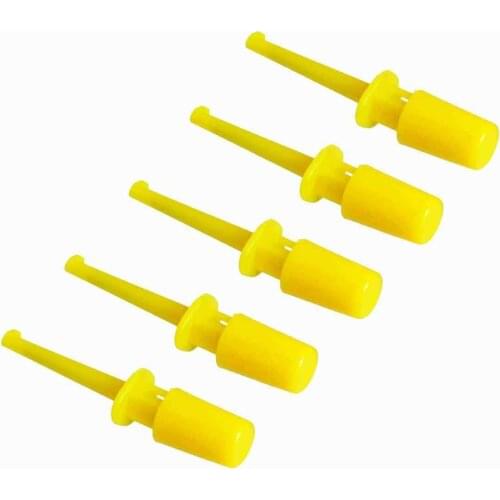 Yellow Multimeter Lead Wire Test Hook - Pack of 5