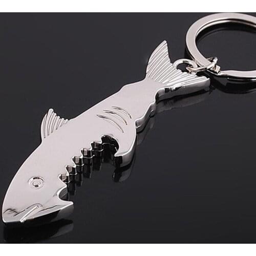 1x Metal Big Shark Beer Bottle Opener Keychain Keyring Keyfob Creative Gift