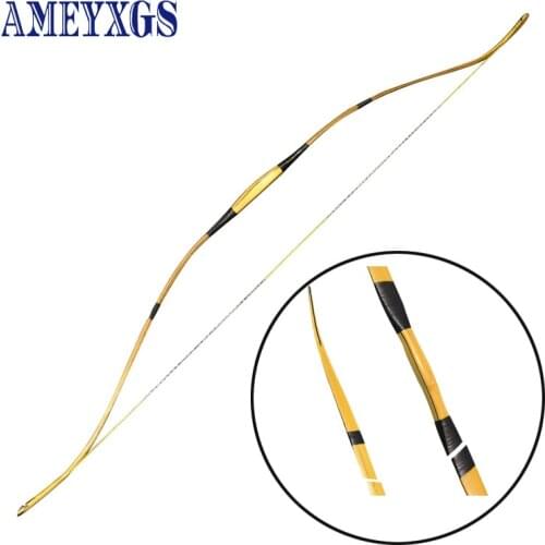 1set Archery Bamboo Wooden Bow 20-40 Lbs Hunting Limbs Traditional Long Bow Shooting Accessories Training Camping