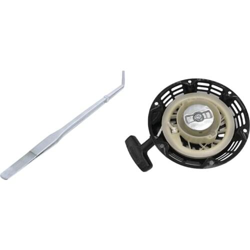 1 Pcs Plant Stainless Steel Curved Tweezer Clip & 1 Pcs Black Rewind Pull Recoil Starter Lawn Mower Chainsaw