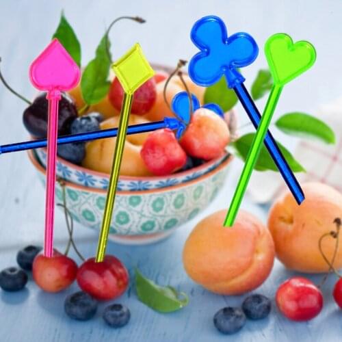 100pcs/pack Porker Picks Coffee Stir Sticks Birthday Party Decoration Cupcake/Cake/Fruit Topper Decor Home Bar