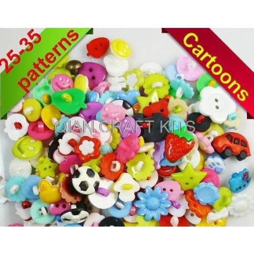 1000pcs mixed color PATTERN plastic cartoons cloth buttons shank and flatback assorted jewelry accessory 10m-22mm