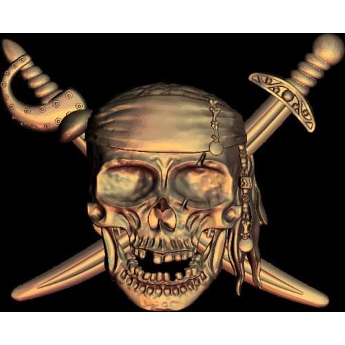 3D model sworf and pirate relief for CNC router engrave Artcam Aspire type3 STL format file M461