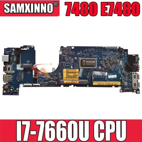 Akemy Brand NEW I7-7660U For DELL Latitude E7480 Motherboard CAZ20 LA-E131P CN-08FCRW 8FCRW N4WX7 Mainboard 100%Tested