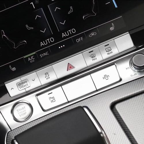 Aluminium Alloy Center Console Buttons Protection Sequins Warning Lamp Decals Cover Trim For Audi A6 C8 2019 Car Accessories