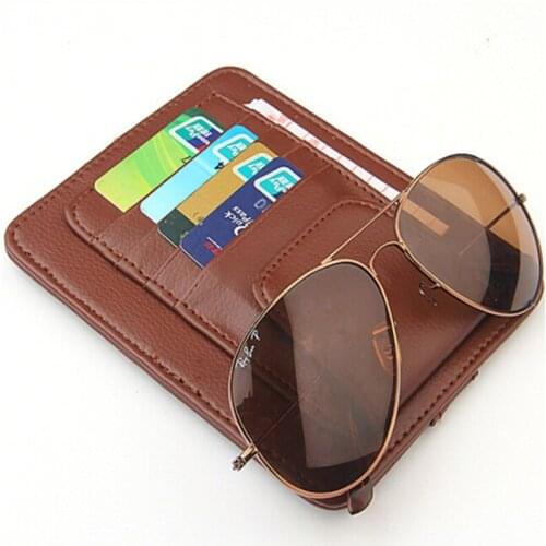 Car Vehicle Sun Visor Sunglasses Eyeglasses Glasses Holder Storage Clip Credit Card Package ID Storage Pen Bag With 3 Color