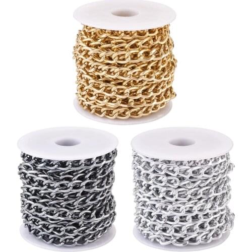Unwelded Aluminium Twisted Curb Chains for Necklaces Bracelets Jewelry Making DIY Accessories 5m/roll