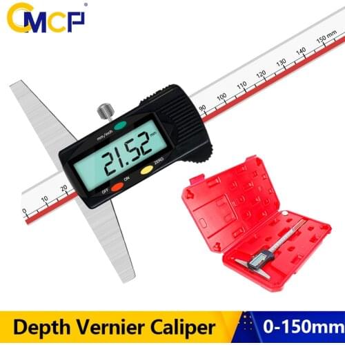 CMCP Digital Caliper Metric Imperial Depth Gauge Digital Depth Vernier Caliper 0-150mm 6" Micrometer Measuring Tool Instrument