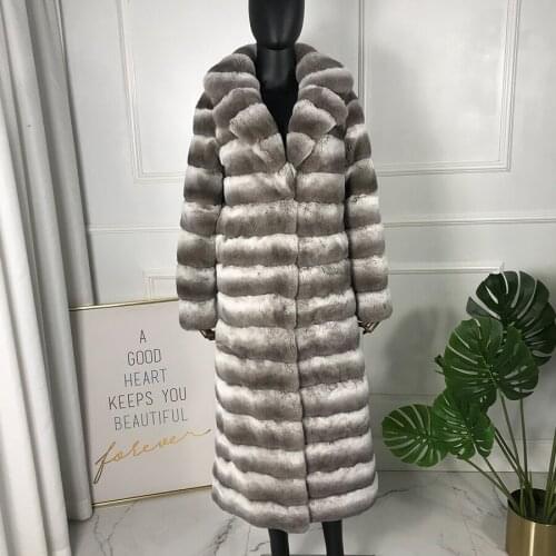 CNEGOVIK Long Jacket Women Winter Real Rex Rabbit Fur Coat 2021 New Fashion Warm Outwear Fast Shipping