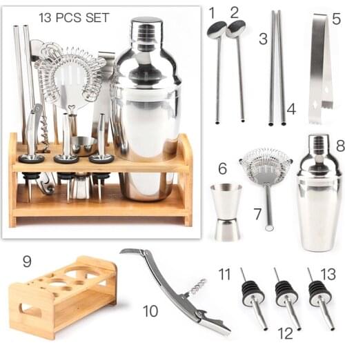 Bar Bartender Tool Drink Mixer Wine Martini Boston Shaker Party Cocktail Shaker Colander Filter Stainless Steel Bar Tools Set