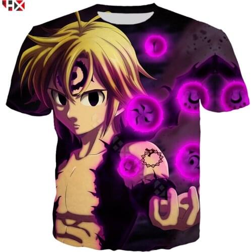 The Seven Deadly Sins T Shirt Men Women 3D Print Meliodas Sin of Anger T Shirts Short Sleeve Harajuku Streetwear Casual Tops