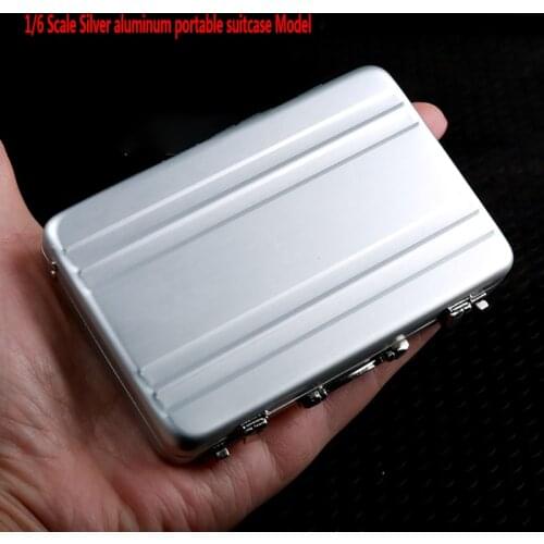 HOT FIGURE 1/6 Scale Scene Accessories Silver Aluminum Portable Suitcase Delicate Box Can Be Open Fit 12"Doll Toys Action Figure
