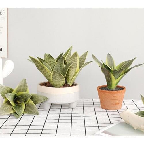 Artificial Plants for Home Garden Decoration Plastic Sansevieria Branch Fake Plants DIY Bonsai