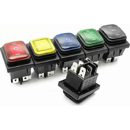 KCD4 2Position 4 Pins Rocker Switch Waterproof 16A/220V Rocker Switch with Led Light