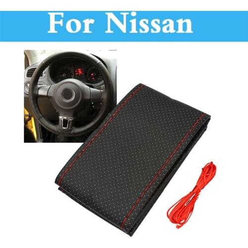 Leather Diy Car Steering Wheel Cover Case Auto Style For Nissan Tiida Versa Wingroad X-Terra X-Trail March Teana Terrano