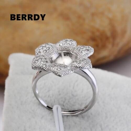 Fashion Pearl Ring Mountings, Ring Findings, Ring Jewelry Parts Fittings Charm Accessories Silver Jewellery