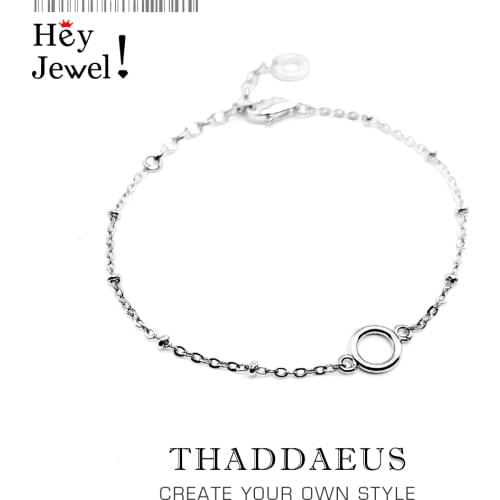 Round Eyelets Fine Charm Filigree Bracelets Link Chain 925 Sterling Silver Trendy Fashion Adjustable Jewelry Europe Women Gift