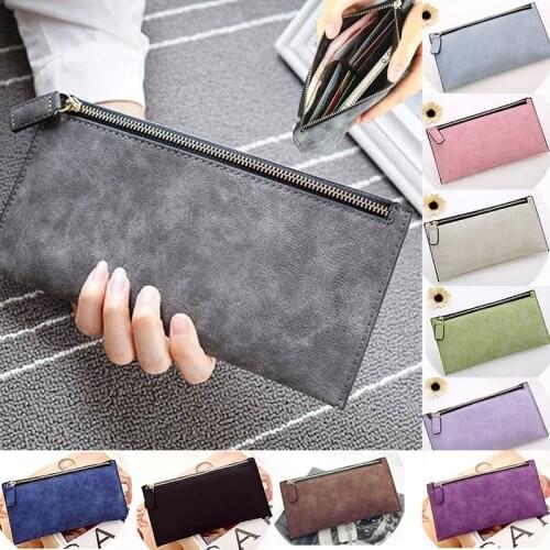 Hot Sale Women Purse Wallet Vintage Card Phone Storage Bag Long PU Leather Wallets Zipper Handbag NOV99