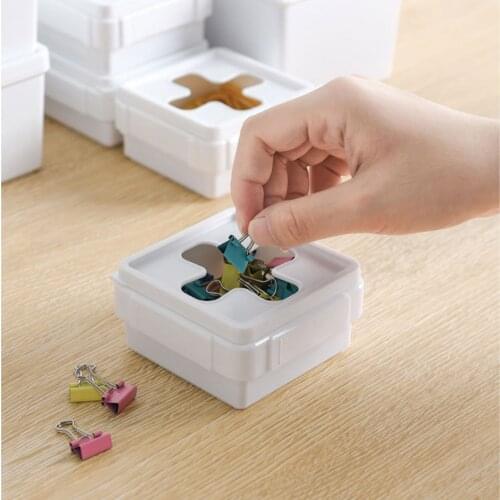 Small Square Storage Box Cross Mouth Desktop Organizer For Tissue Coin Small Hardware