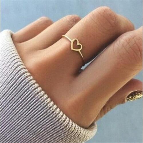 1 PC Fashion simple peach heart ring alloy plating ring boutique ladies jewelry