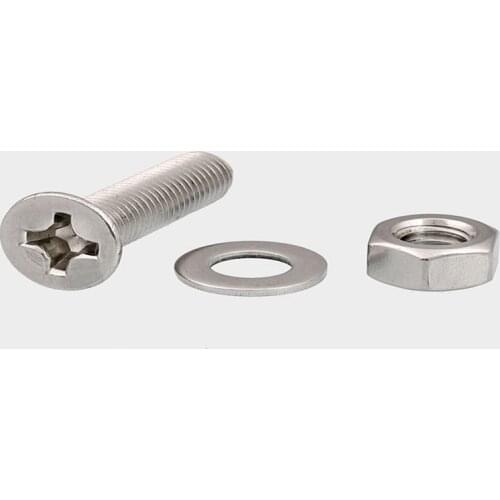 Stainless steel cross countersunk nut set large flat head and screw M6 M8 M10