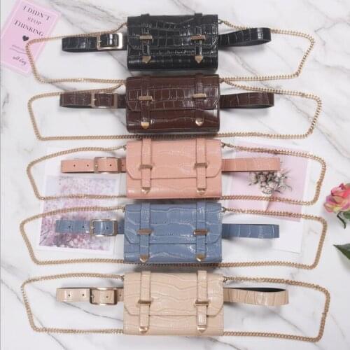 2021 New Women Waist Bag Multifunction Female Waist Fashion PU Phone Bags Small Belt Bag Girls