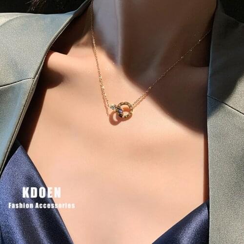 New classic Roman numeral ring pendant clavicle chain in 2020 fashion necklace for women Temperament jewelry halloween necklace