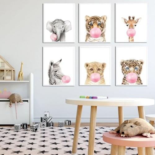 Panda Animal Nursery Canvas Art Poster Print Wall Pictures Canvas Painting Cuadros Quadro Kids Children Living Room Decor