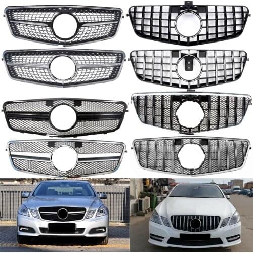 Front Bumper Racing Grill Billet Grille Cover For Mercedes-Benz W212 E-Class 2009-2013 Diamond