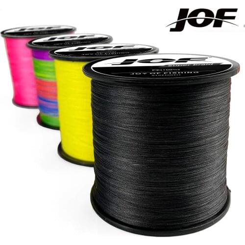 JOF 1000m 500m 300m 100m 4 Strand 10-120LB Braided Fishing Line PE Multifilament Braid Lines Lake River Fishing