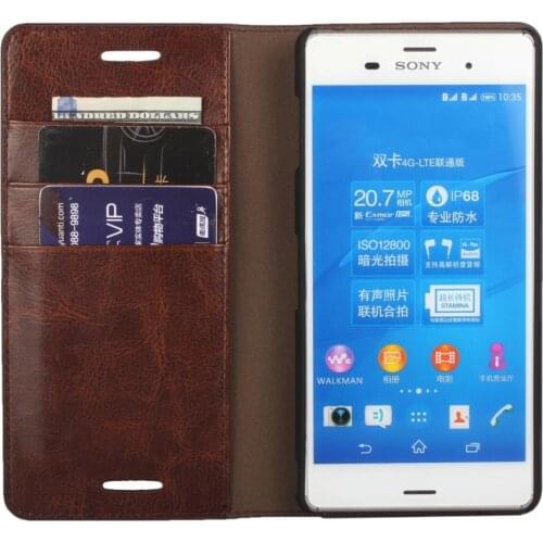 Deluxe Wallet Case For Sony Xperia Z3 D6603 D6633 D6653 premium leather Case For Sony Z3 Flip Cover Bags