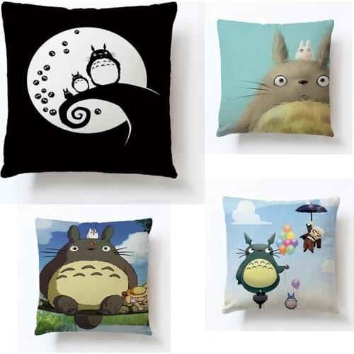 Cute Cartoon My Neighbor Totoro Cushion Cover My Neighbor Totoro Throw Pillowcase Creative Creative Comfortable Pillow Cover