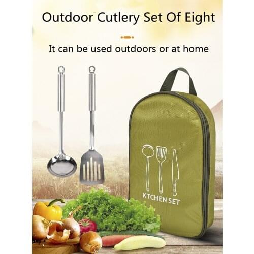 Outdoor Portable Tableware Storage Bag Camping Picnic Trip Self-Drive Tour Stainless Steel Knife Tableware Storage Bags Barbecue